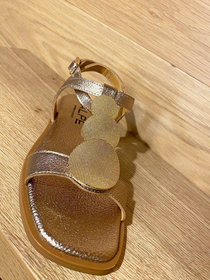Alpe Leather Platino Embellished Sandal