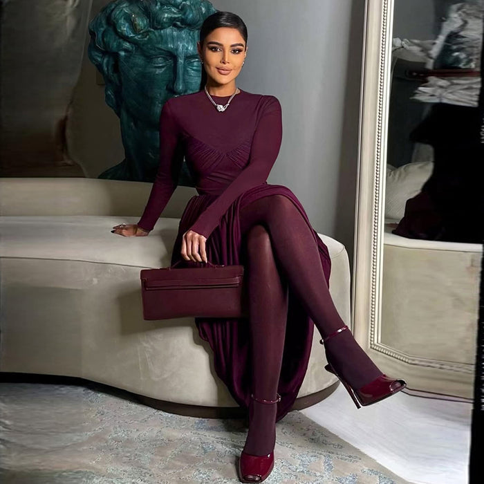 Althea Maxi Dress - Burgundy