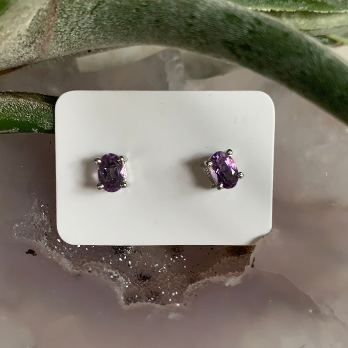 Amethyst Stud Earrings