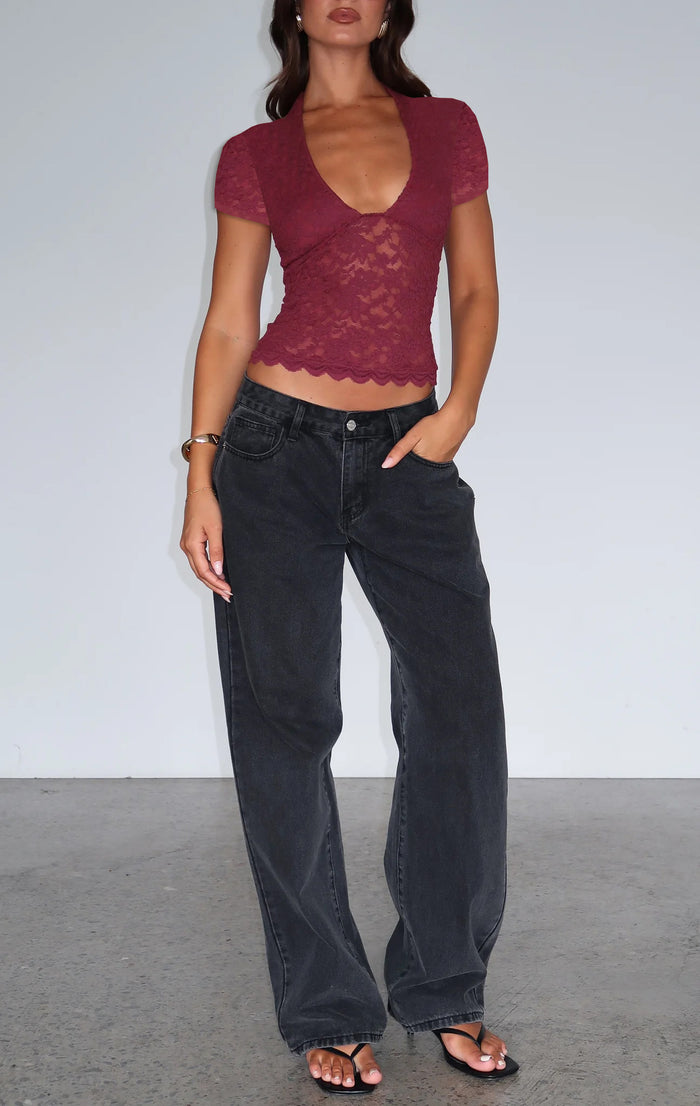 Amira Top - Burgundy