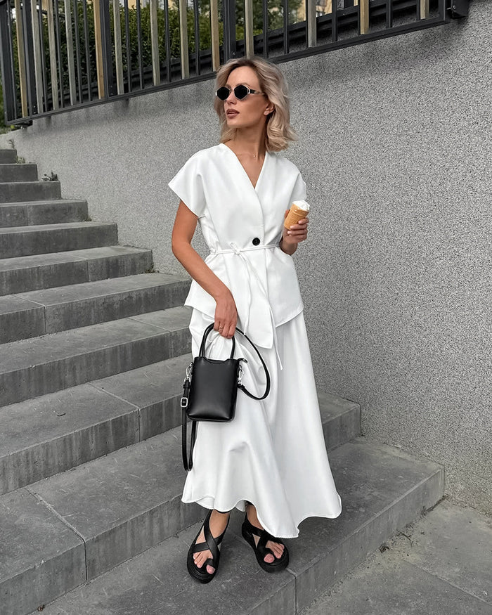 Amora Co ord Set - White