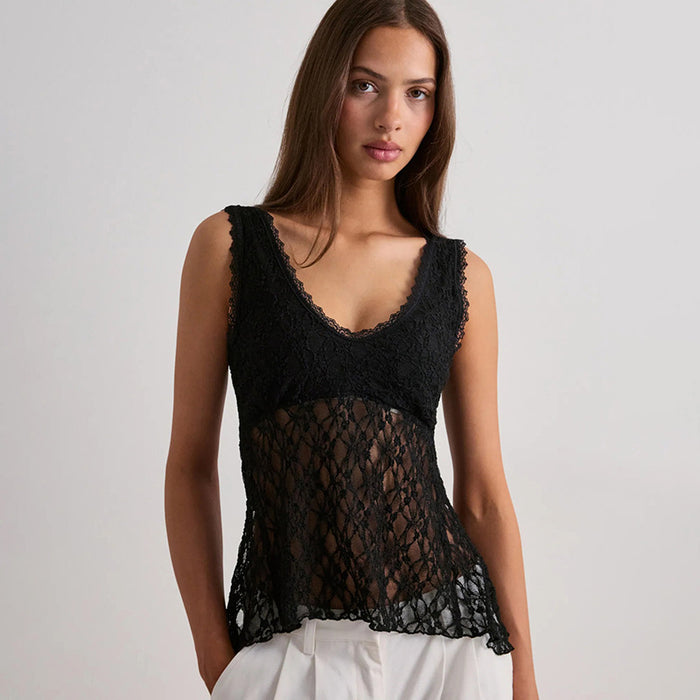 Angel Lace Top  - Black