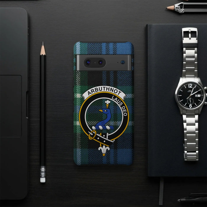 Arbuthnot Laus Deo clan crest glossy phone case – heritage design presentation