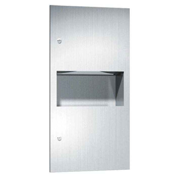 ASI 64623 Simplicity Paper Towel Dispenser & Removable Waste Receptacle Recessed - Satin - Prestige Distribution