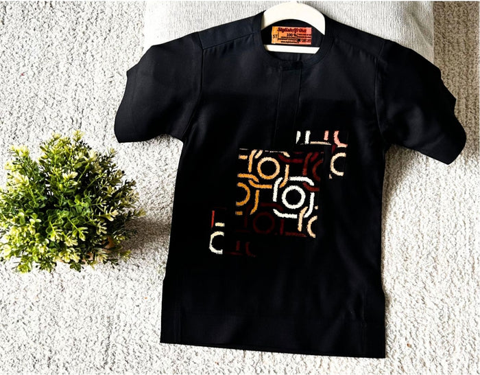 Atta Boys African Co-Ord Set in Geometric Patterned Print