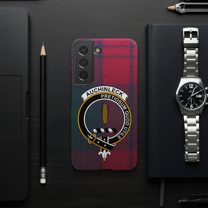 Auchinleck Pretiosum Quod Utile clan crest glossy phone case – alternate product view