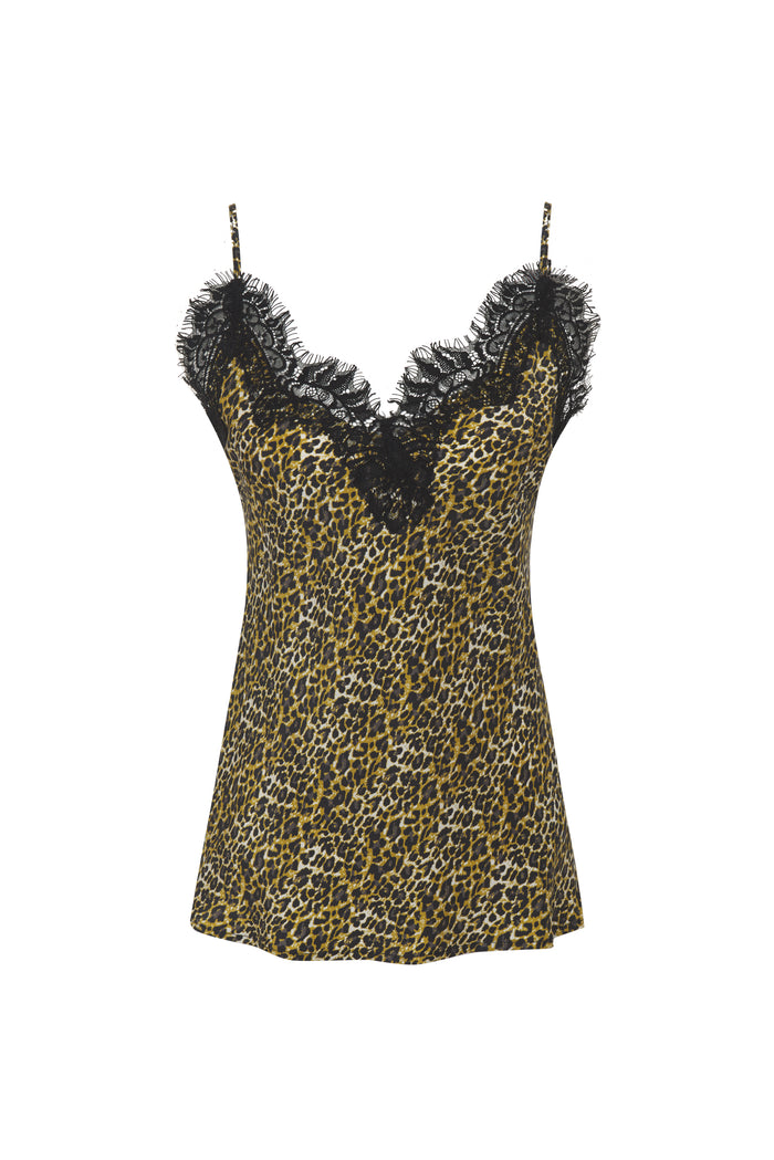 Ava Leopard Coco Cami Olive Oil*