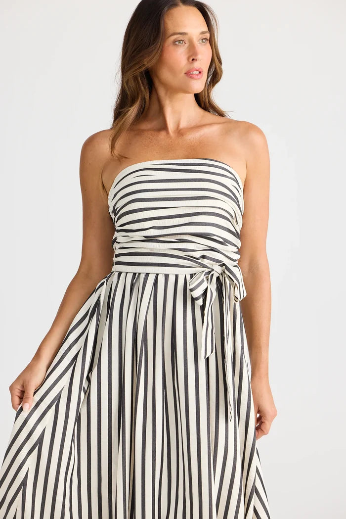 Avalon Dress - Black Stripe