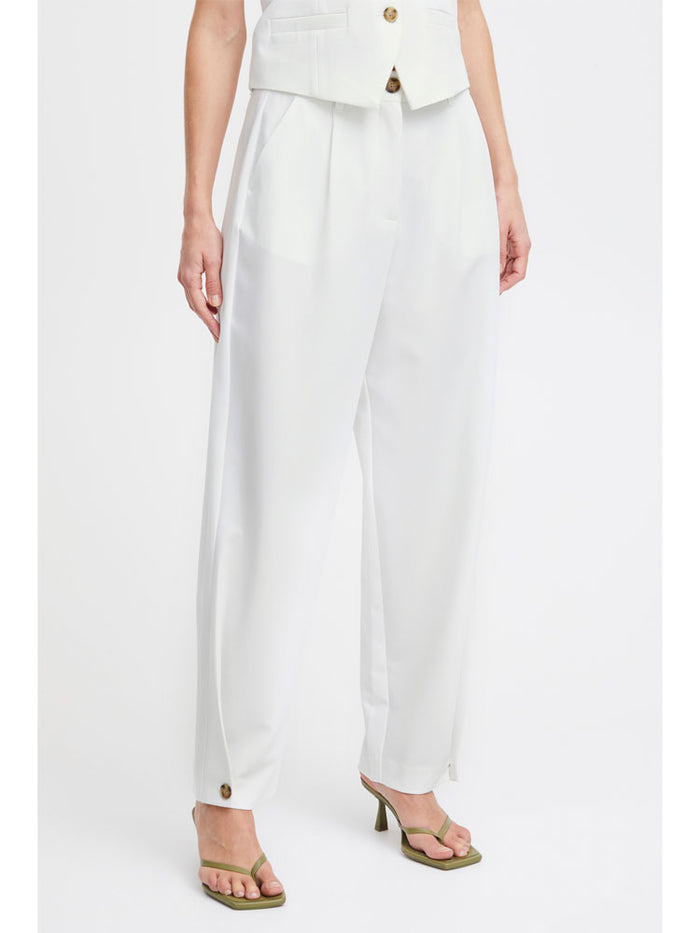 B Young ByDeceri Button Trousers Marshmallow