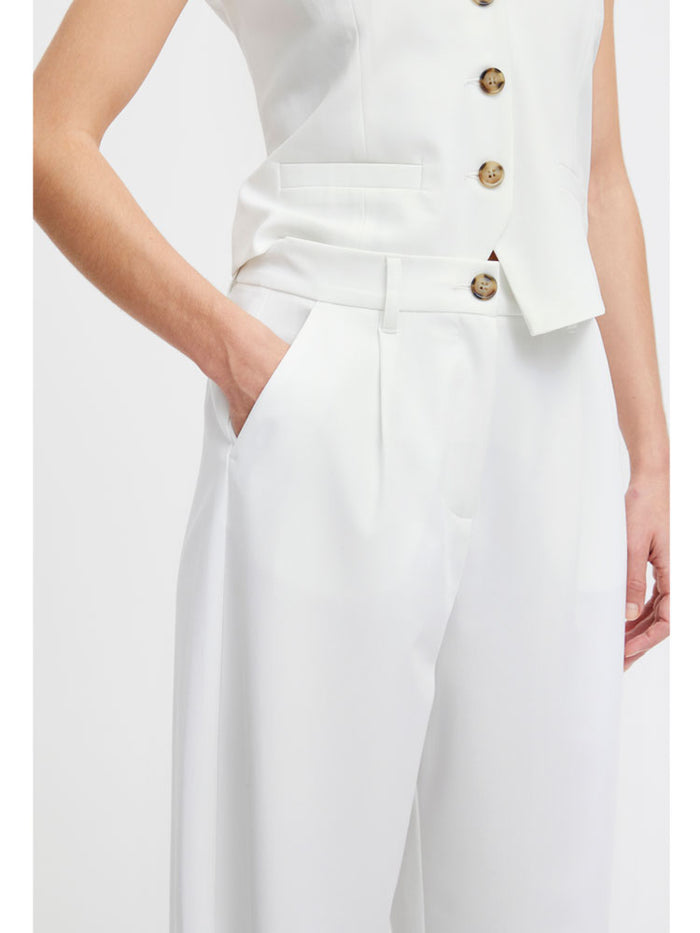 B Young ByDeceri Button Trousers Marshmallow