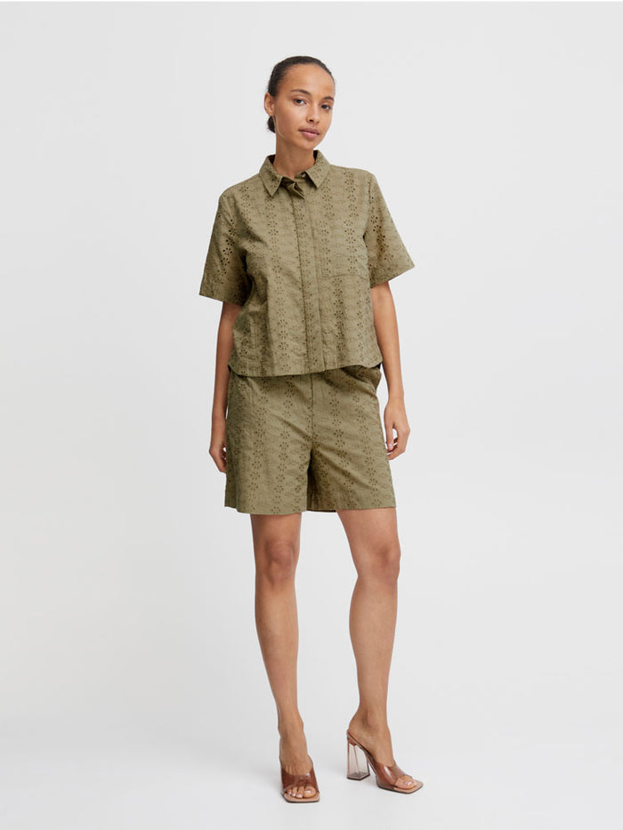 B Young ByFenni Cropped Blouse Aloe