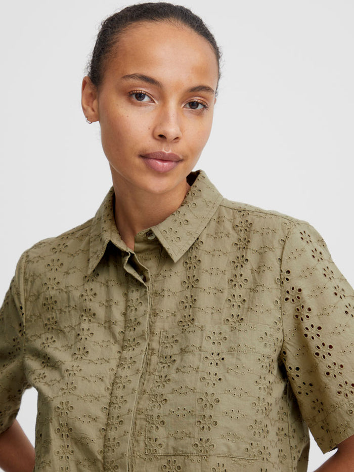 B Young ByFenni Cropped Blouse Aloe