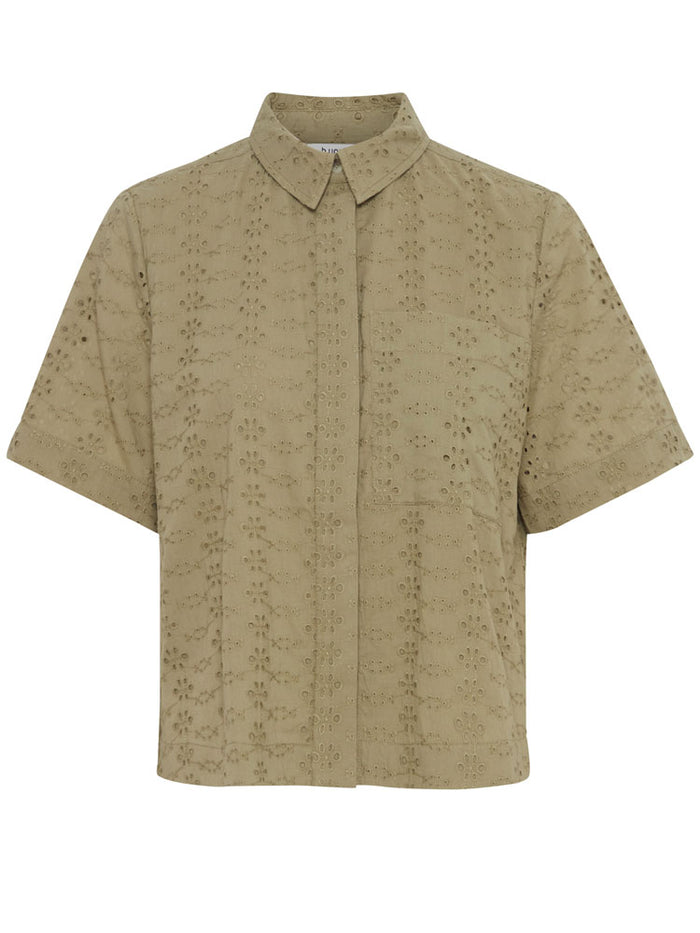 B Young ByFenni Cropped Blouse Aloe