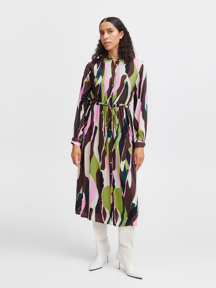 B Young ByHisha Long Dress Guacamole Mix