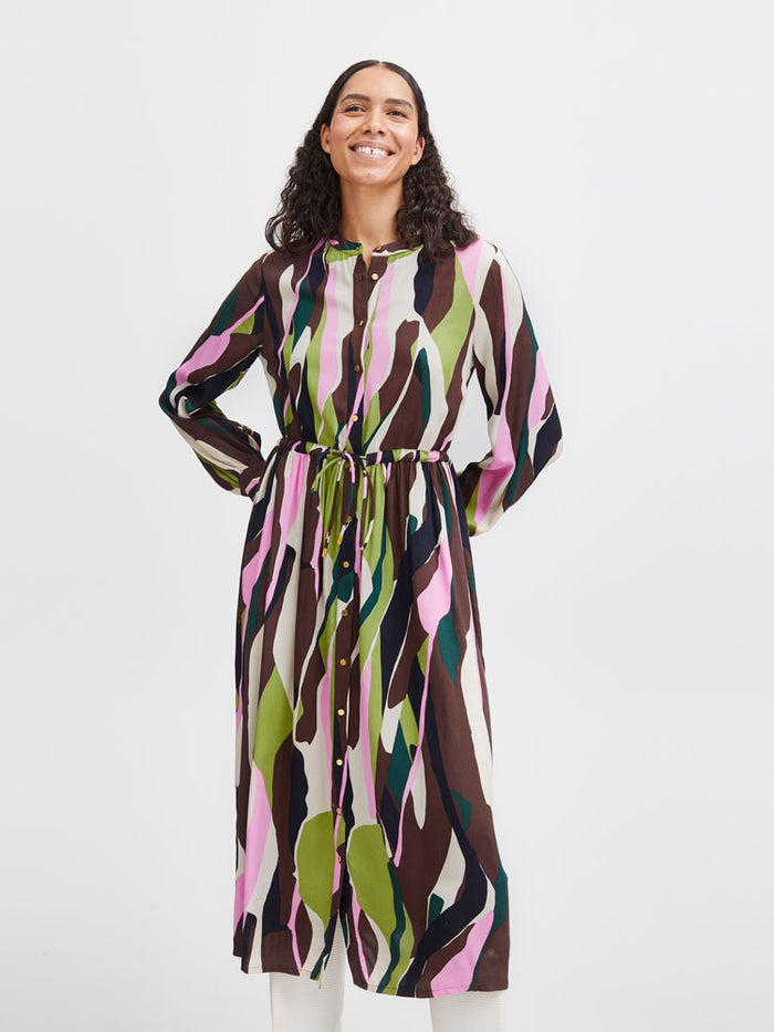 B Young ByHisha Long Dress Guacamole Mix
