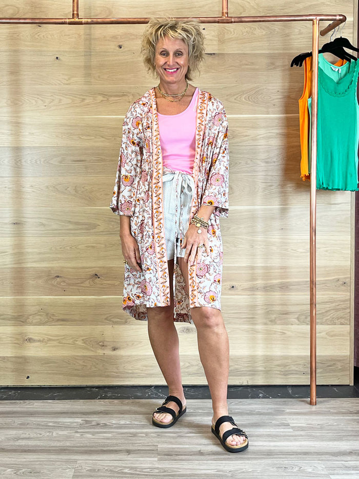 B Young ByIlami Kimono Peach