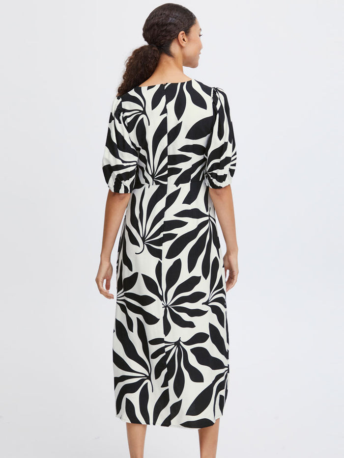 B Young ByJanina Dress Black Palms Mix