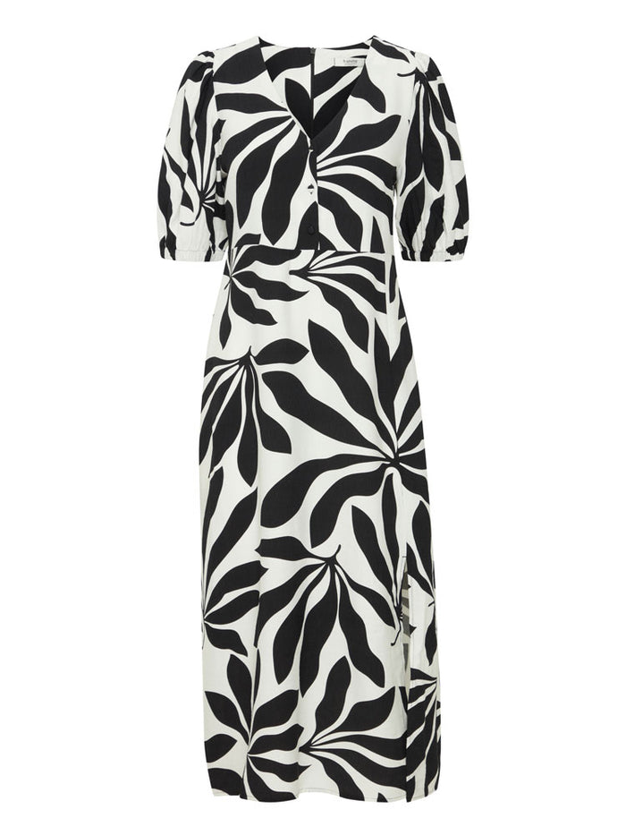 B Young ByJanina Dress Black Palms Mix