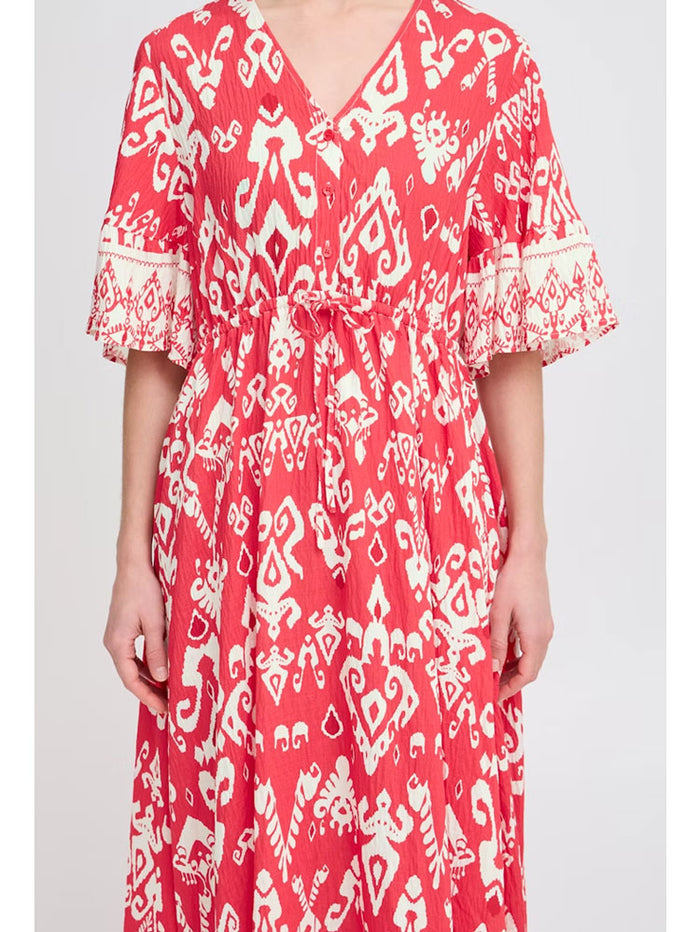 B Young ByJasmina Long Dress Flame Scarlet