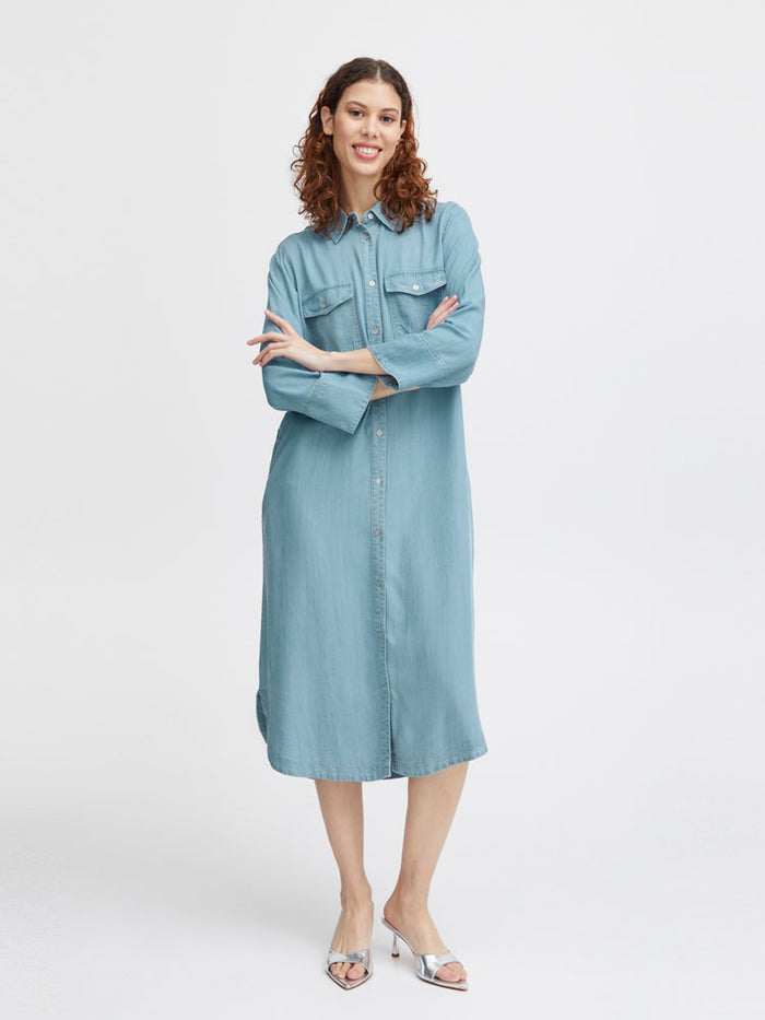 B Young ByLana Shirt Dress Light Blue Denim
