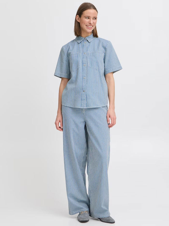 B Young ByLaro Shirt Blue Stripe Denim