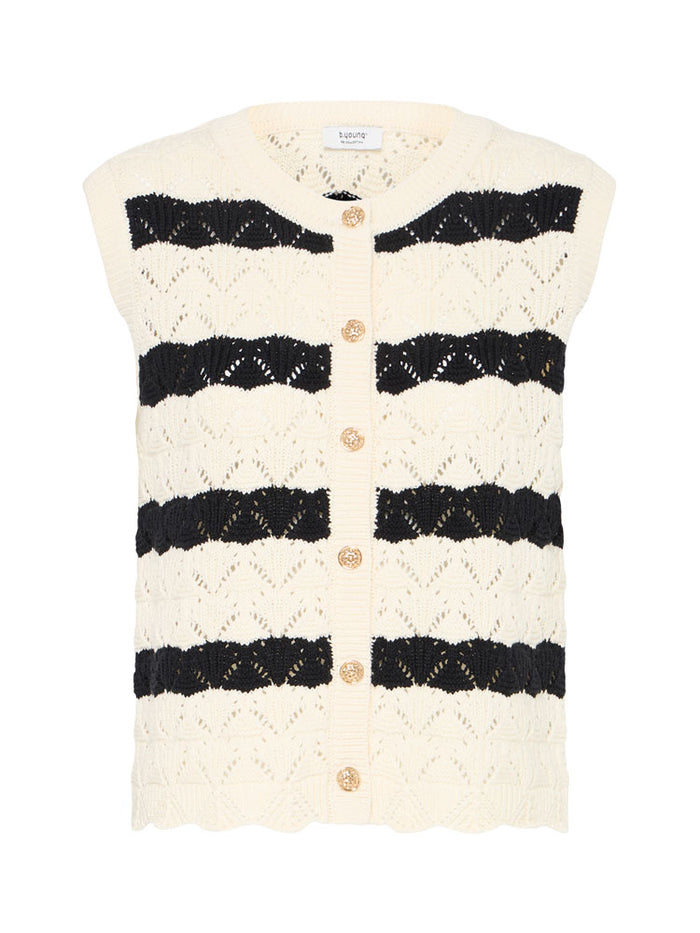 B Young ByMakenna Waistcoat Birch Stripe
