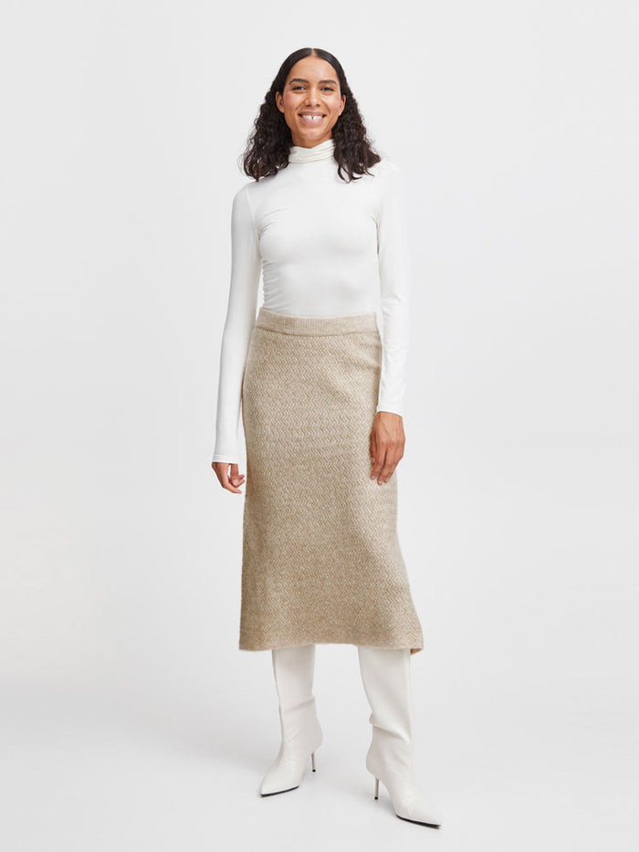 B Young ByMerli Knitted Skirt Cement Melange