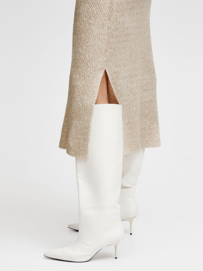 B Young ByMerli Knitted Skirt Cement Melange
