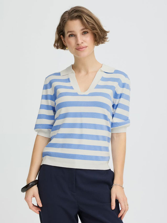 B Young ByMmorla SS Polo Della Robbia Blue Stripe