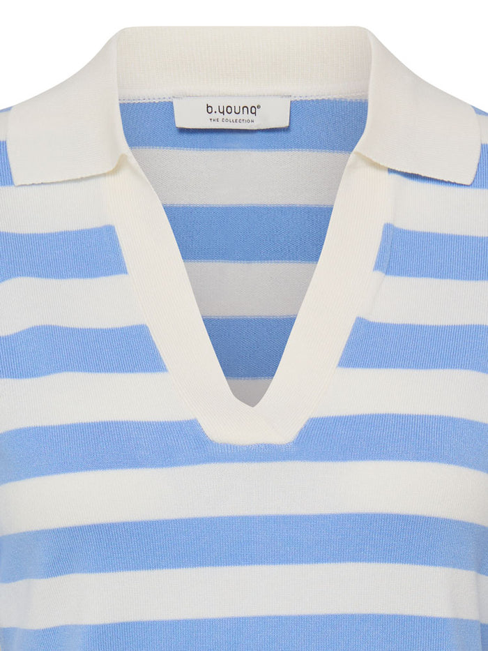 B Young ByMmorla SS Polo Della Robbia Blue Stripe