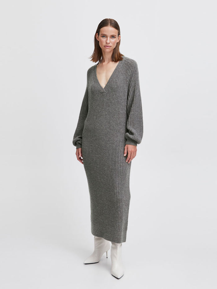 B Young ByOmartha Long Dress Mid Grey Melange