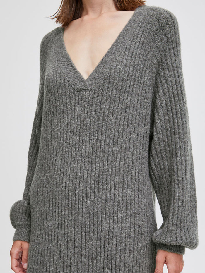 B Young ByOmartha Long Dress Mid Grey Melange