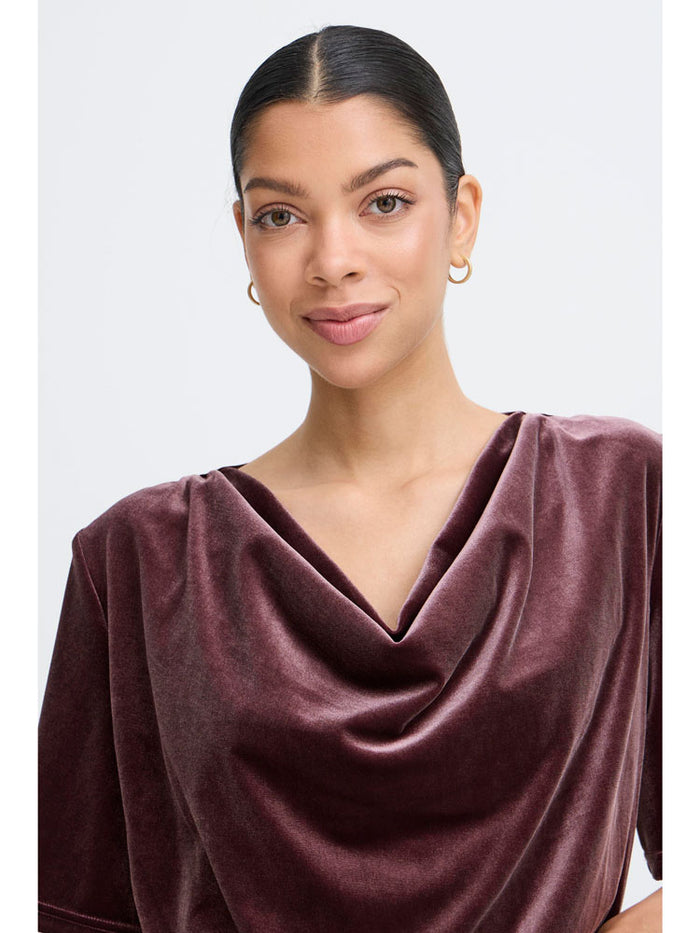 B Young ByPerlina Draping Blouse Fudge
