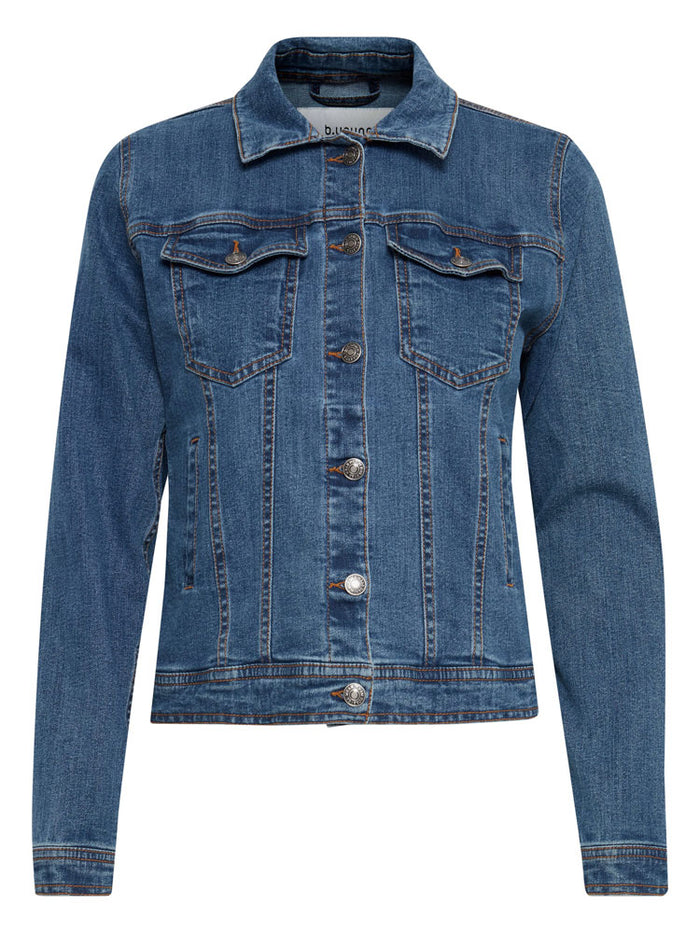 B Young ByPully Denim Jacket Mid Blue