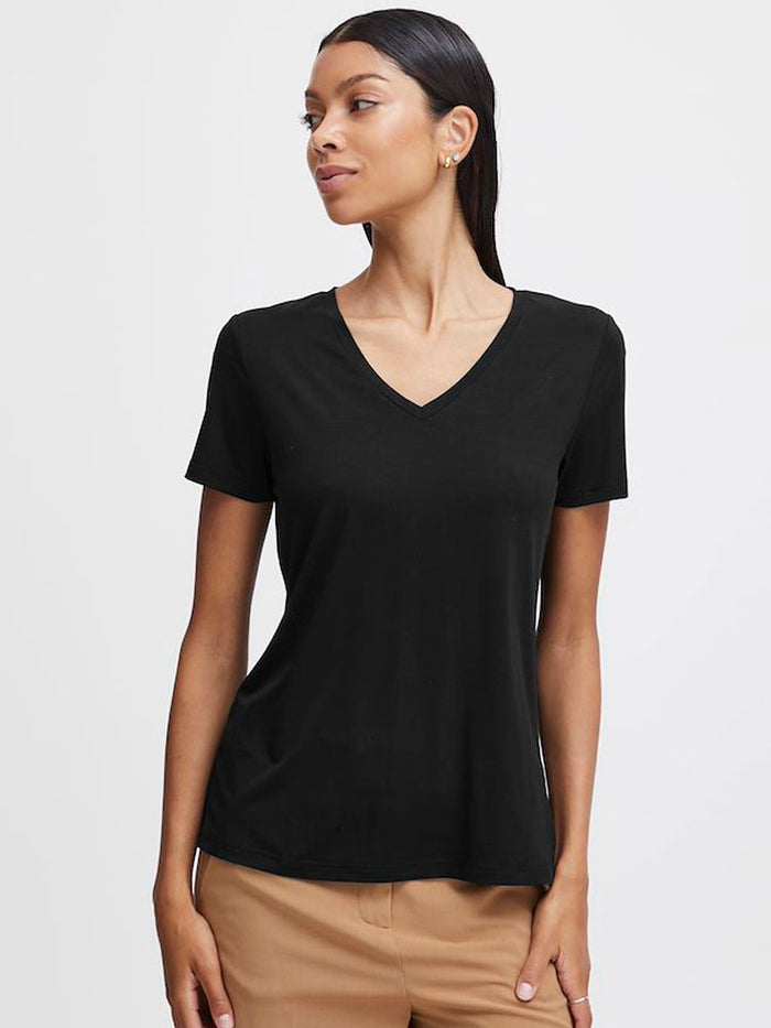 B Young ByRexima V-Neck T-Shirt Black