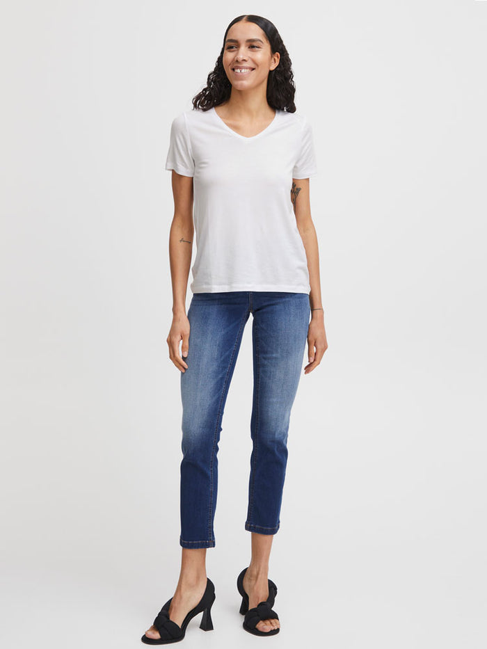 B Young ByRexima V-Neck T-Shirt Optical White