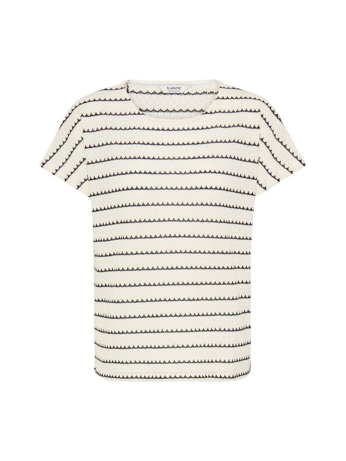 B Young BySiv Boat Neck Tee Cream