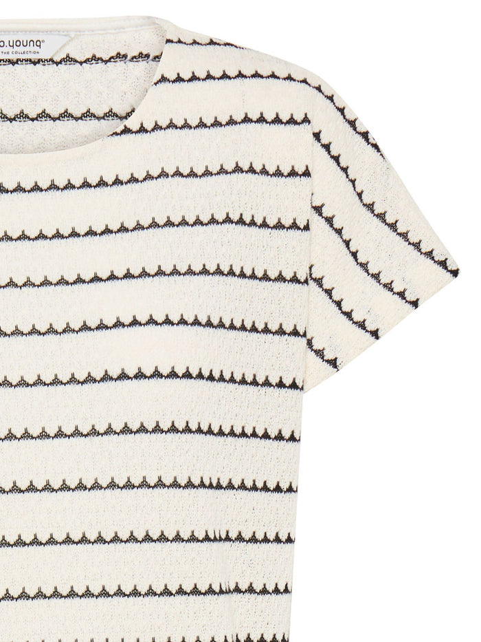 B Young BySiv Boat Neck Tee Cream
