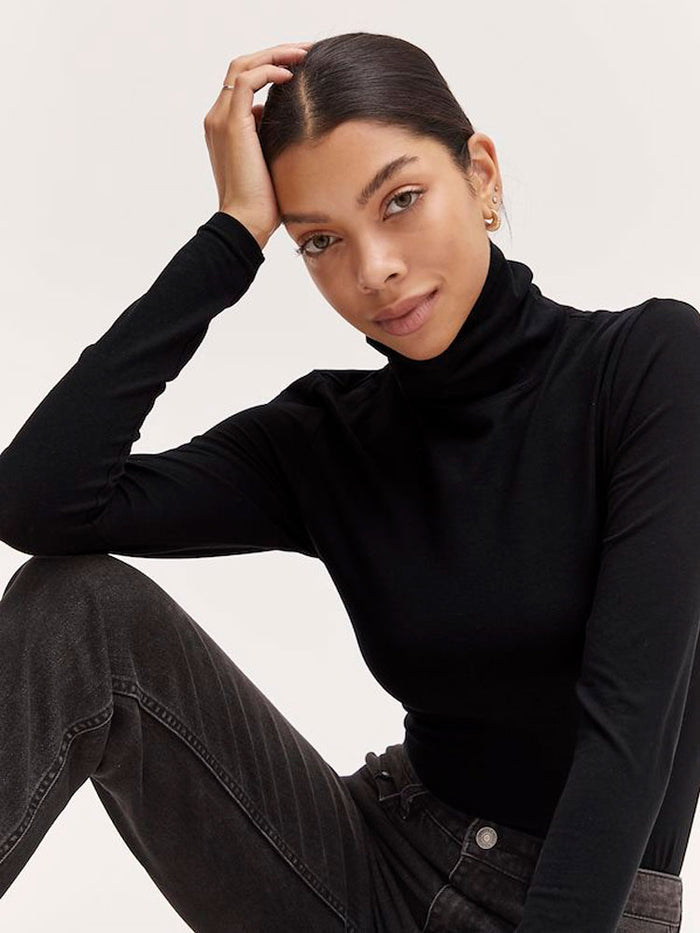 B Young Pamila Roll Neck Black
