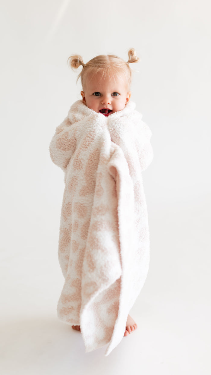 Baby Plush Throw Blanket in Pink Leopard