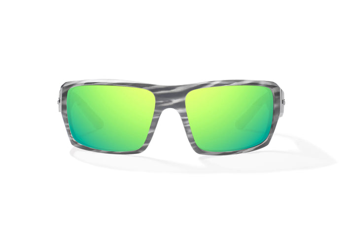 Gray Stripe Matte / Green Mirror / Glass Lenses