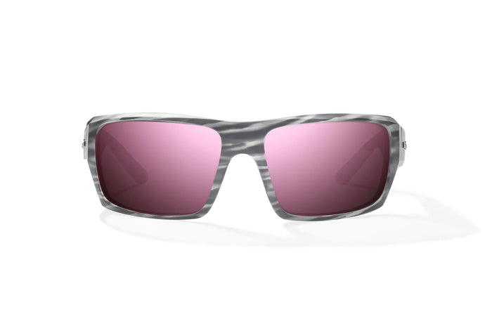 Gray Stripe Matte / Rose MIrror / Glass Lenses