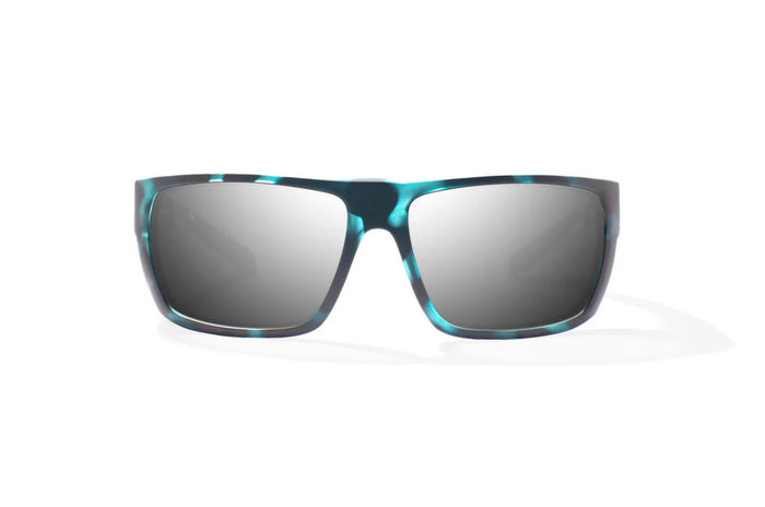 Blue Water Matte / Silver Mirror / Glass Lenses