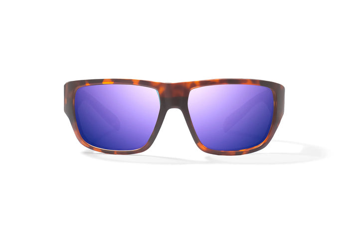 Brown Tortoise Matte / Violet Mirror / Glass Lenses