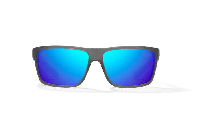 Dark Gray Glass Matte / Blue Mirror / Glass