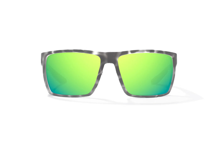 Gray Tortoise Matte / Green Mirror / Glass Lenses