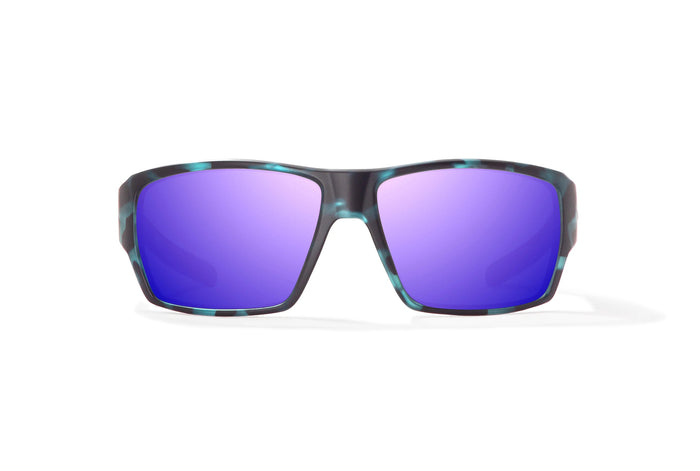 Blue Tortoise Matte / Violet Mirror / Glass Lenses