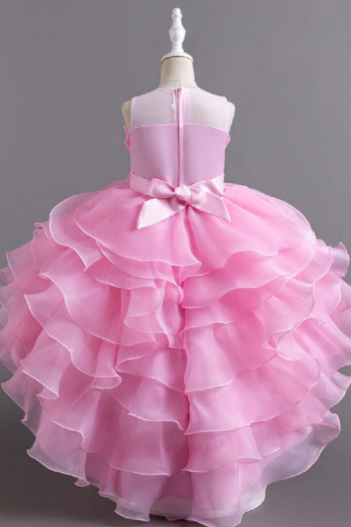Ball Gown Scoop Neck Sleeveless High-Low Organza Flower Girl Dresses 1029094351500