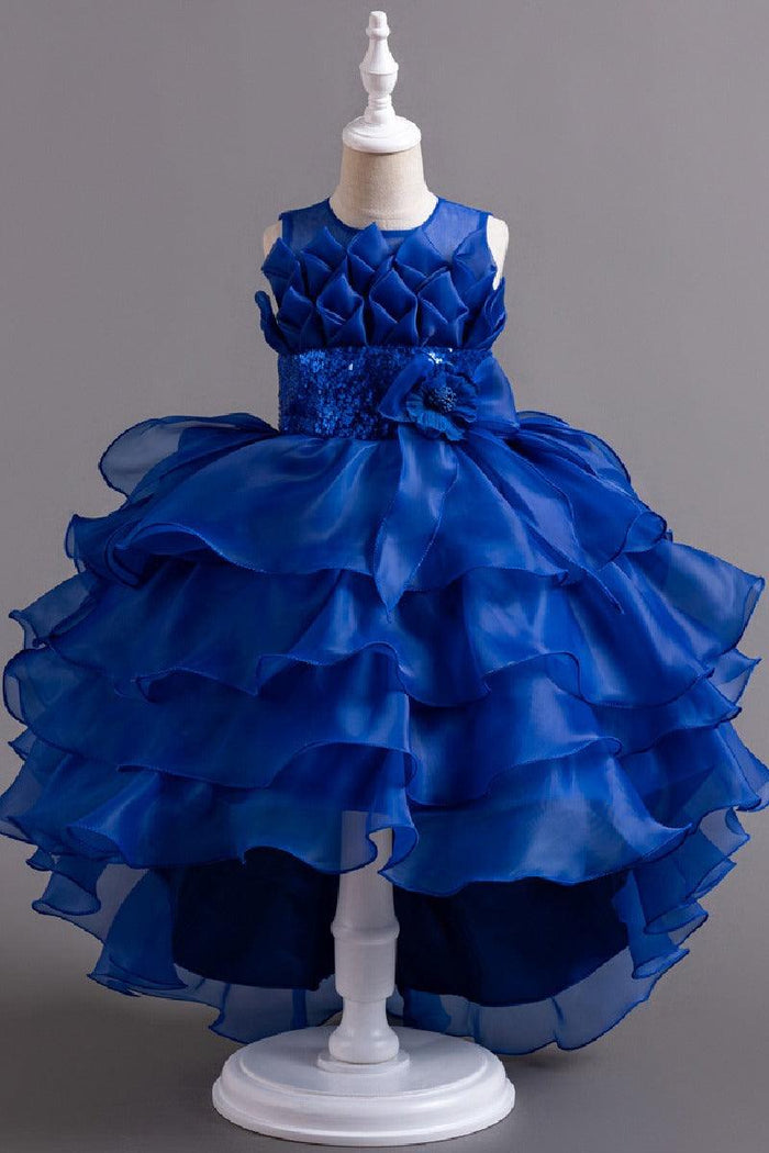 Ball Gown Scoop Neck Sleeveless High-Low Organza Flower Girl Dresses 1029094351500