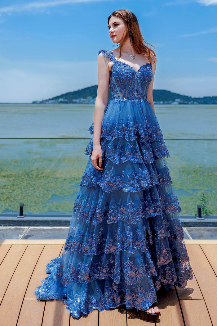 Ball Gown Sweep-Brush Train Tulle Prom Dress CS0481 - COCOMELODY
